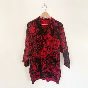 Vintage 90’s Black and Red Shacket Oversized